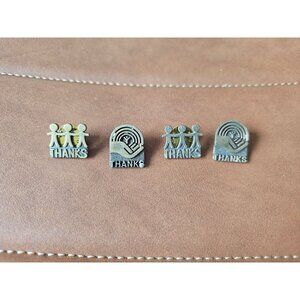 Vintage Thanks Lapel Pin Metal Enamel Collectible Appreciation Badge